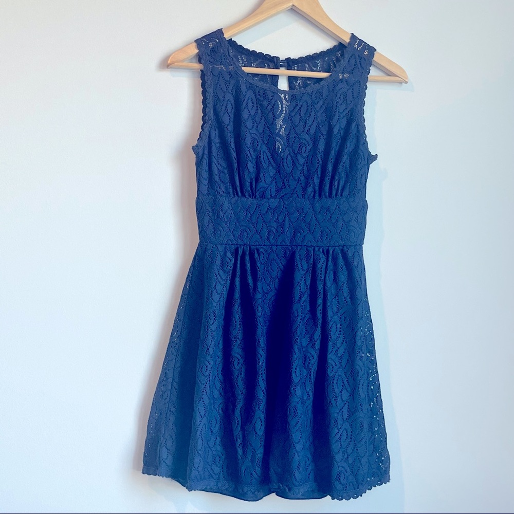 Navy Blue Lace Dress